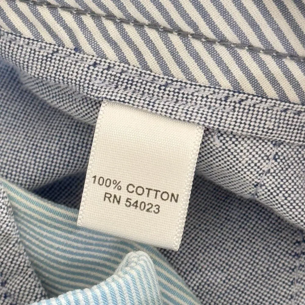 Banana Republic Mens 38 Baby Blue Striped Cotton Classic Fit Flat Front Shorts
